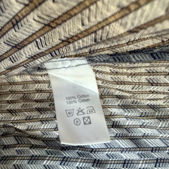 7 Downie St Button Down Shirt Mens Size 4 Large Flip Cuff Geometric Blue - Picture 7 of 7